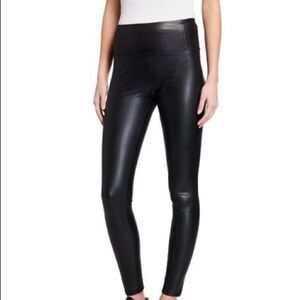NWT 7 For All Mankind Black Faux Leather Leggings